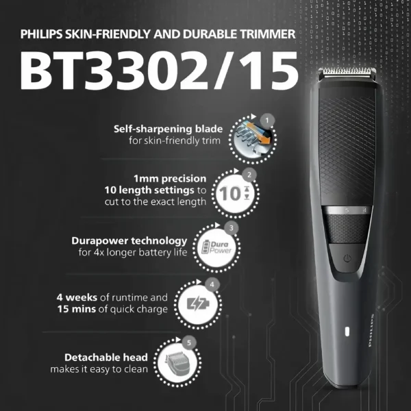 Philips BT3302/15 is a beard trimmer from the Series 3000 l