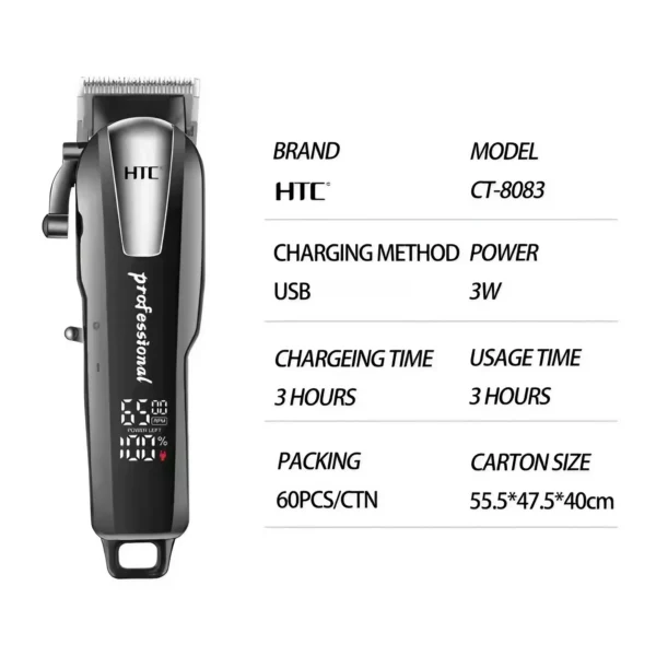 HTC CT-8083 Ceramic Blade Hair Clipper Barber