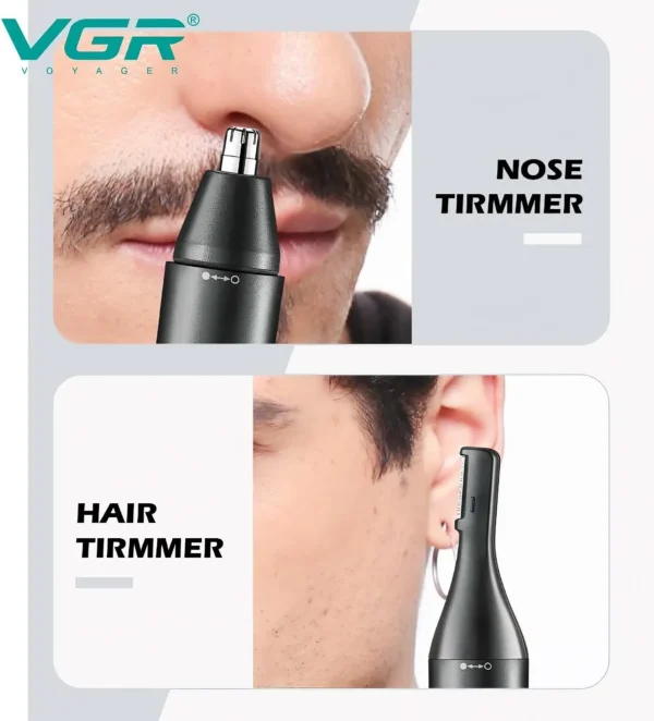 VGR V-613 Professional 2-in-1 Nose and Hair Trimmer for Men and Women - Image 4