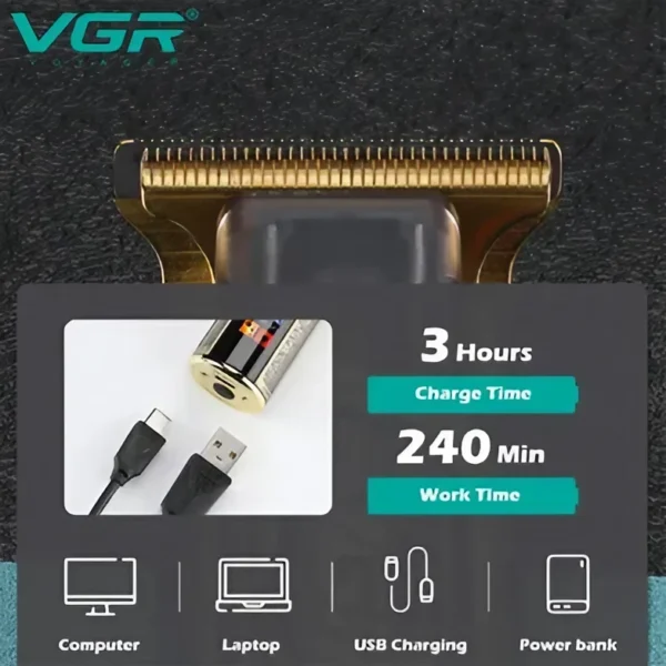 VGR V-073 Professional Hair Trimmer with LED Display for Men