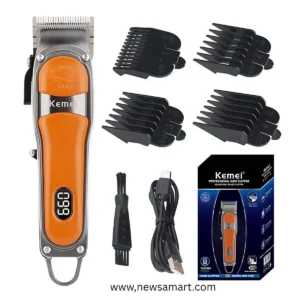 Kemei KM-1940 Adjustable Hair Trimmer Rechargeable Electric Cutting Machine Metal Body Carbon Steel Blade Hair Clipper