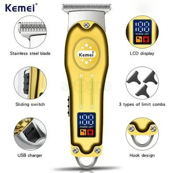 Kemei km-678 USB Charging Electric Hair Trimmer - Image 2