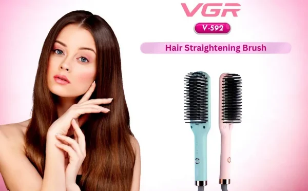 VGR V-592 Hair Straightener Hot Comb and Brush for Women