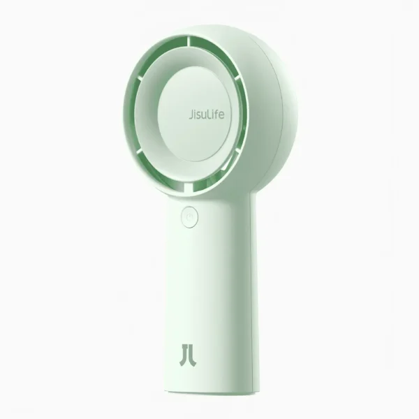 JISULIFE FA43 Handheld Turbo Fan. Powered by a 4000mAh battery, it offers 5-speed turbo airflow, up to 16 hours runtime, USB fast charging,