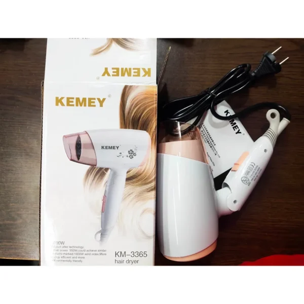 KEMEY KM-3365 Hot And Normal Air Foldable Hair Dryer - Image 4