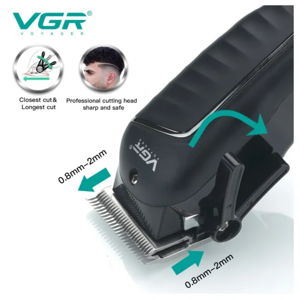 VGR V-683 Cordless Hair Clipper With Taper Lever Adjustment For Men