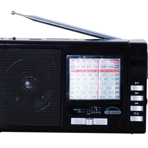 RK Super RK-908 8-Band Radio with USB SD Player and Torch Light is an all-in-one solution for entertainment and utility.