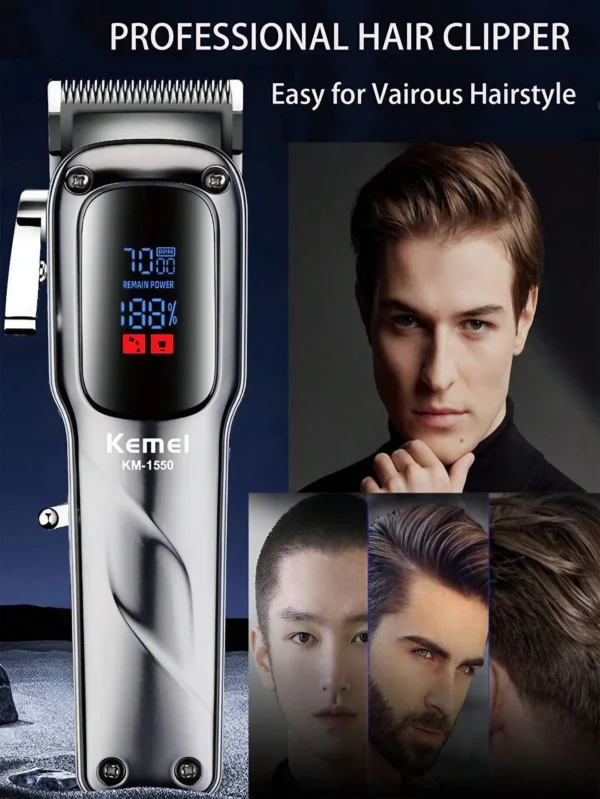 Kemei KM-1550 Professional Hair Clipper and Beard Trimmer Salon Series for Men